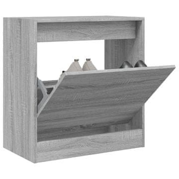 Vidaxl vidaXL Omarica za čevlje, siva, hrast sonoma, 60x34x63,5 cm