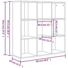 Vidaxl Knjižna omara sonoma hrast 98x29x97,5 cm inženirski les
