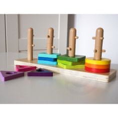 Tooky Toy Sortirnik oblik z barvnimi kockami Montessori
