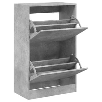 Vidaxl Omarica za čevlje betonsko siva 60x34x96,5 cm inženirski les
