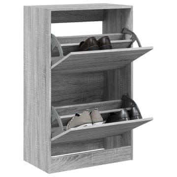 Vidaxl vidaXL Omarica za čevlje siva sonoma hrast 60x34x96,5 cm