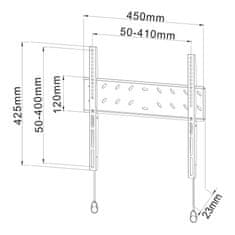 Stell fiksno ozko držalo za TV 25"-50", nosilnost 40 kg - črno