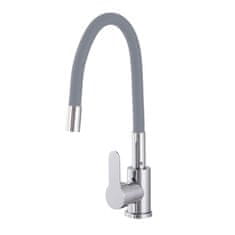 slomart pipa, fleksibilna, prilagodljiva kuhinjska armatura za umivalnik, FLEX 2000, siva