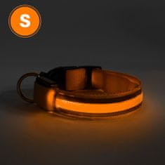 yummie ovratnica z LED osvetlitvijo - USB z baterijo - velikost S (43cm) - oranžna