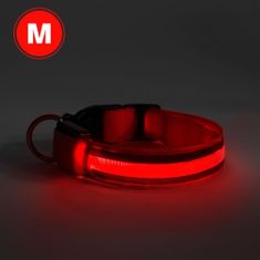 yummie ovratnica z LED osvetlitvijo - USB z baterijo - velikost M (48cm) - rdeča
