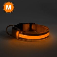 yummie ovratnica z LED osvetlitvijo - USB z baterijo - velikost M (48cm) - oranžna