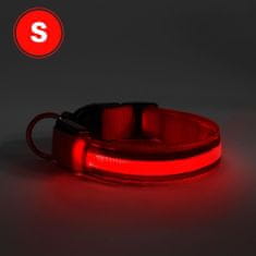 yummie ovratnica z LED osvetlitvijo - USB z baterijo - velikost S (43cm) - rdeča