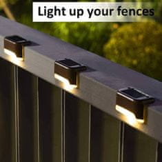 Netscroll 8-delni komplet vodoodpornih LED solarnih vrtnih luči, za stopnice, teraso, ograjo, osvetlitev vrtne potke, hitro polnjenje, prihranek pri stroških elektrike, avtomatski priklop, PatioLights