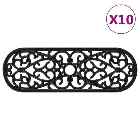shumee Podloge za stopnice 10 kosov 25x75 cm guma