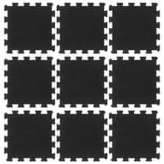Vidaxl Gumijaste talne plošče 9 kosov črne 16 mm 30x30 cm