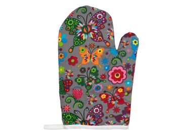 Ljubki dom Komplet 2 sivih prijemalk z magnetom METULJI
