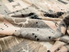 Ljubki dom Sivo-bež božična mikropliš deka, 150x200 cm