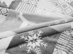Ljubki dom Siva božična mikropliš deka, 200x230 cm