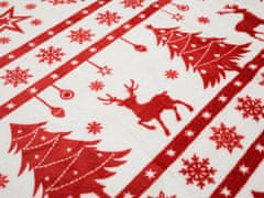 Ljubki dom Rdeče-bela božična mikropliš deka, 150x200 cm