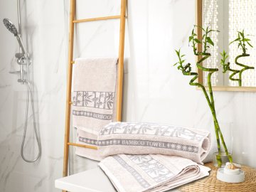 Ljubki dom Brisača iz bambusa BAMBOO smetanasta