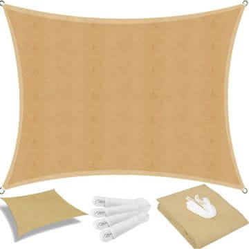 Ljubki dom Kvadratna senčna plahta SHADOW 5 x 5 m, bež