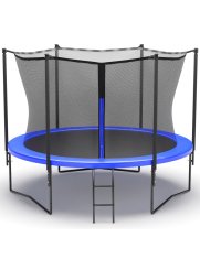 Ljubki dom Črn vrtni trampolin BARS 365 cm z zaščitno mrežo in lestvijo