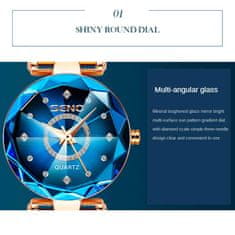 Netscroll Elegantna ženska ura, ženska zapestna ura z klasičnim analognim sistemom, nerjaveče jeklo, vodooporna ženska ura, elegantni dizajn, primeren za vse priložnosti, PremiumWatch, Modra
