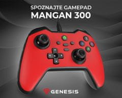 Genesis Mangan 300 žični igralni plošček, Windows/Android/Nintendo, torbica, rdeč