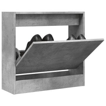 Vidaxl vidaXL Omarica za čevlje betonsko siva 60x21x57 cm