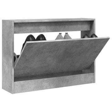 Vidaxl vidaXL Omarica za čevlje betonsko siva 80x21x57 cm