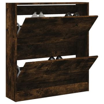 Vidaxl vidaXL Omarica za čevlje dimljen hrast 80x21x87,5 cm