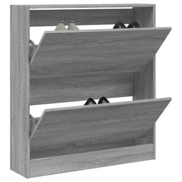Vidaxl vidaXL Omarica za čevlje siva sonoma hrast 80x21x87,5 cm