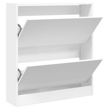 Vidaxl Omarica za čevlje bela 80x21x87,5 cm inženirski les