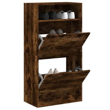 Vidaxl vidaXL Omarica za čevlje dimljen hrast 60x34x116 cm