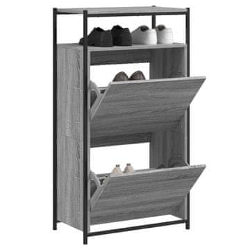 Vidaxl vidaXL Omarica za čevlje, siva, hrast sonoma, 60x34x112 cm