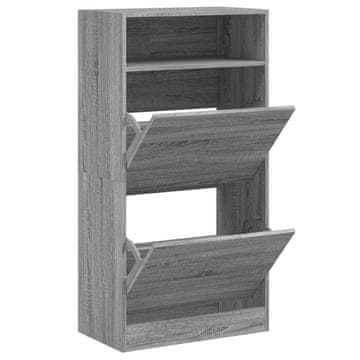 Vidaxl Omarica za čevlje siva sonoma 60x34x116 cm inženirski les