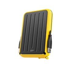 Silicon Power Zunanji trdi disk Silicon Power A66, 2000 GB, črn-rumen, odporen na vodo, USB 3.2, združljiv z Windows in Mac, idealen za shranjevanje podatkov.