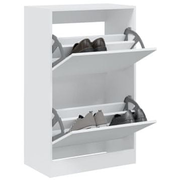 Vidaxl vidaXL Omarica za čevlje bela 60x34x96,5 cm lesena