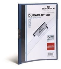Durable Trajne preglednice DURACLIP 30, A4, temno modra