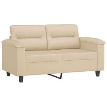 Vidaxl Kavč dvosed krem 120 cm tkanina iz mikrovlaken