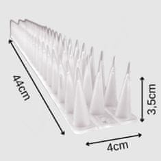 TIMMLUX PVC konice proti golobom / pticam, kunam in mačkam 12 kos/paket (5,28m) bele