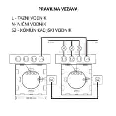 TIMMLUX Stekleno stikalo na dotik S2 (preklopna enota) menjalno - stopniščno enojno belo z LED indikatorjem