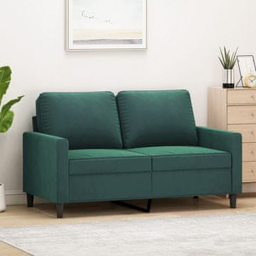 Vidaxl vidaXL Dvosed temno zelen 120 cm oblazinjen z žametom