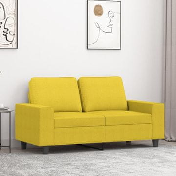 Vidaxl vidaXL Dvosed svetlo rumen 120 cm oblazinjen z blagom