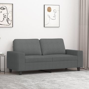 Vidaxl vidaXL Dvosed, temno siv, 140 cm, oblazinjen s tkanino