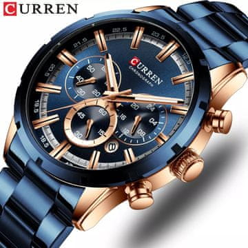 Curren 8355 new fashion chronograph quartz watch za moške - iz nerjavečega jekla luksuzni športni ura, top brand elegance in relogio masculino