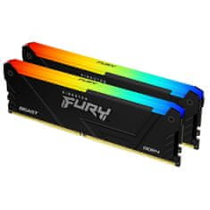 Kingston Fury Beast RGB pomnilnik (RAM), 32 GB (2x 16 GB kit), DDR4, 3200 MHz, CL16, DIMM (KF432C16BB12AK2/32)