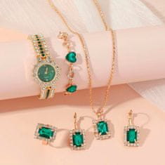 Netscroll Elegantni ženski 5-v-1 set nakita z uro, zapestnico, ogrlico, prstanom in uhani - Popoln za vsako priložnost, TimelessJewlery