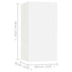 Vidaxl TV omarice 4 kosi bele 30,5x30x60 cm iverna plošča