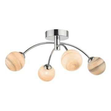 shumee Izzy 4 Light Semi Flush Polished Chrome Planet Glass stropna svetilka