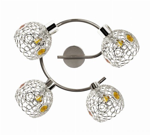 shumee ARON SPIRALNA SVETILKA 4X40W G9 KROM KRISTAL JANTAR