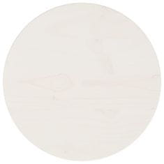 Vidaxl Mizna plošča bela Ø30x2,5 cm trdna borovina