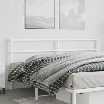 Vidaxl vidaXL Kovinsko vzglavje postelje belo 193 cm