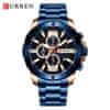 8336 Moški moda iz nerjavečega jekla Chronograph Watch priljubljena velika izbira Japonska Quartz poslovne zapestne ure 