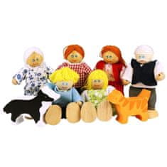 Bigjigs Toys Lesene figurice družine, 8 kosov